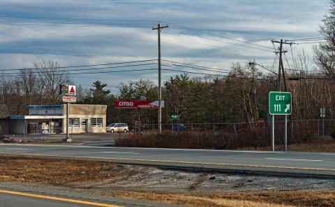 Exit 111, NY 17 (I-86) eastbound, Wolf Lake, NY