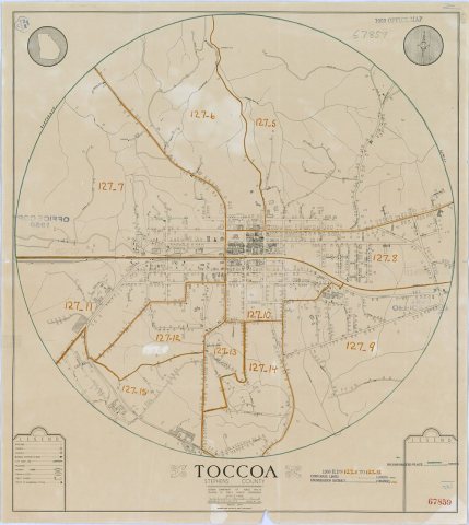 1950 Census Enumeration District Maps - Georgia (GA) - Stephens County - Toccoa - ED 127-5 to 15