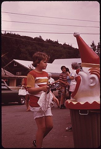 Clown Top Garbage Can Inlet New York 1973