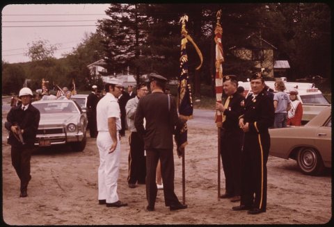 CITIZENS OF INLET, NEW YORK, PREPARE FOR MEMORIAL DAY PARADE