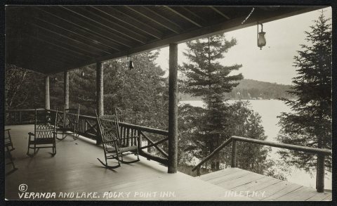 Veranda and lake, Rocky Point Inn