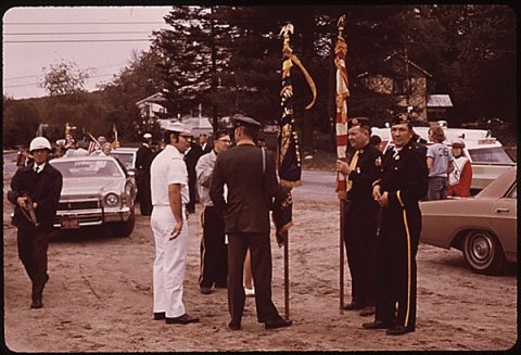 Citizens of Inlet New York Prepare for Memorial Day Parade 1973