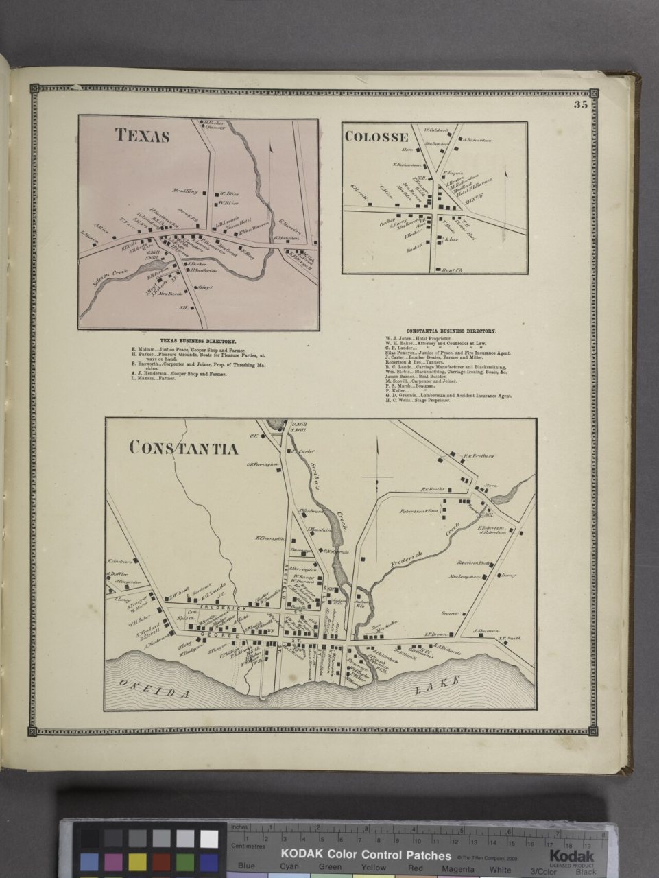 Texas (Village); Texas Business Directory.; Colosse (Village); Constantia Business Directory.; Constantia (Village)
