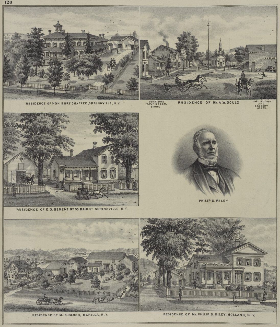 Residence of Hon. Burt Chaffee, Springville, N.Y.; Residence of E. D. Bement No.55 Main St. Springville N.Y.; Residence…