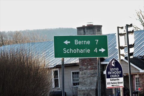 Berne & Schoharie sign in Gallupville