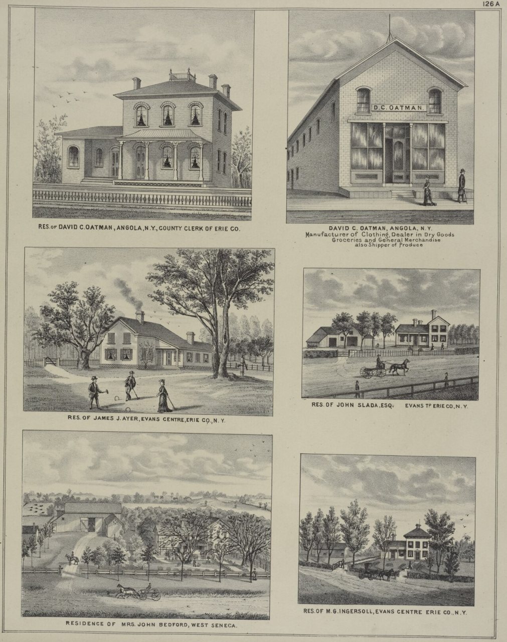 Res. of David C. Oatman, Angola, N.Y., County Clerk of Erie Co.; Res. of James J. Ayer, Evans Centre, Erie Co., N.Y.; R…
