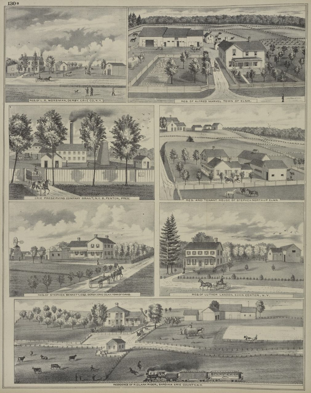 Res. of L.S. Morsman, Derby. Erie Co, N.Y.; Erie Preserving Company Brant, N.Y. B, Fenton, Presr.; Res. of Stephen Benn…