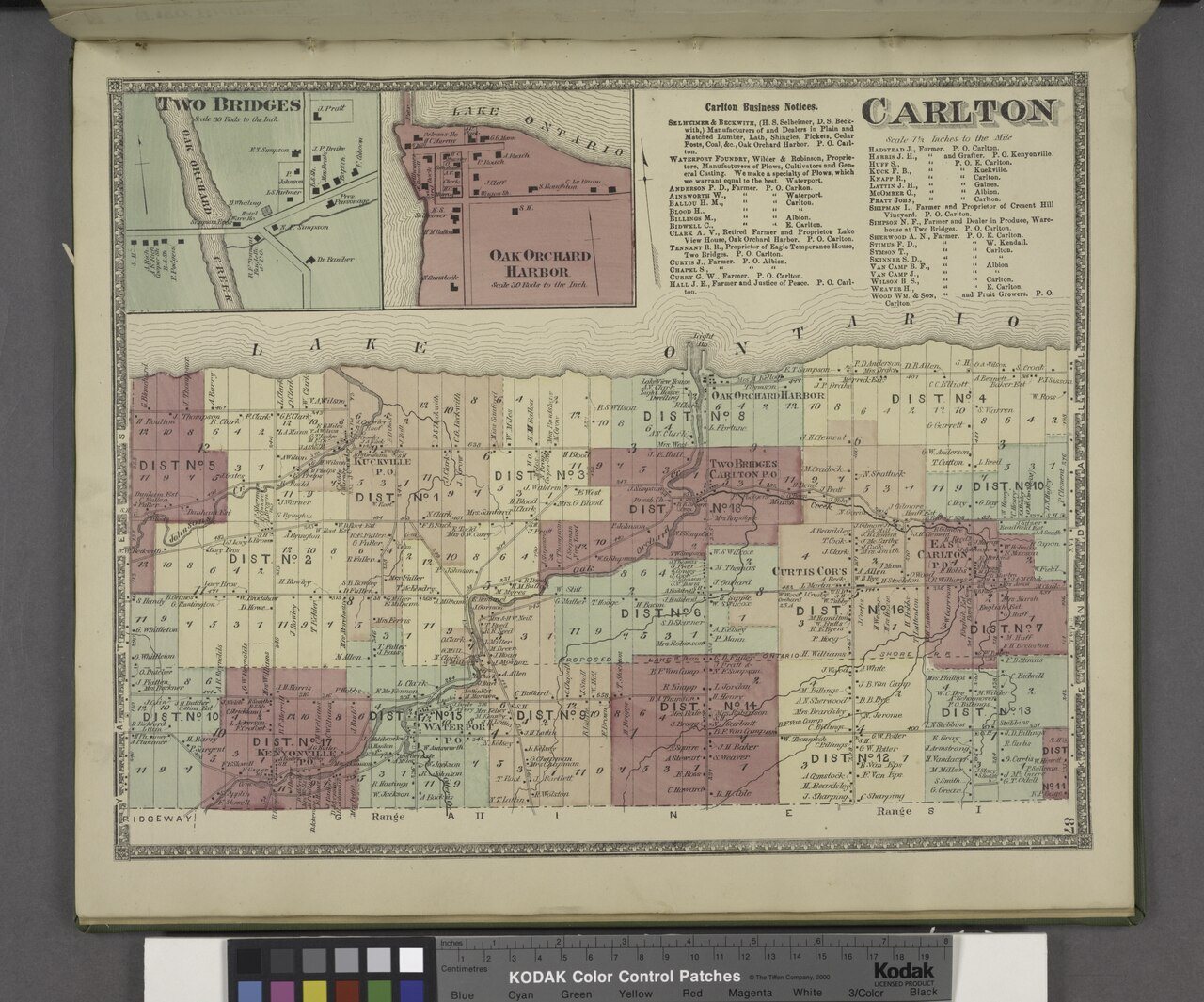 Carlton (Township); Carlton Business Notices.; Oak Orchard Harbor (Village); Two Bridges (Village)