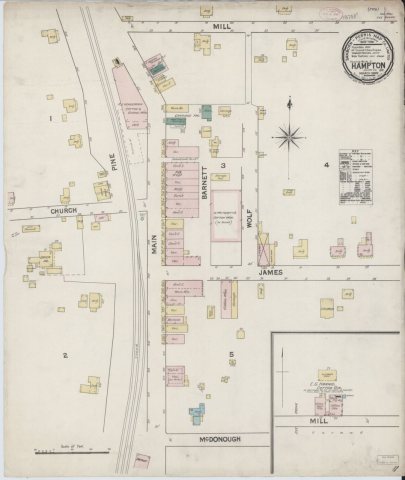 Sanborn Fire Insurance Map from Hampton, Henry County, Georgia. LOC sanborn01446 001