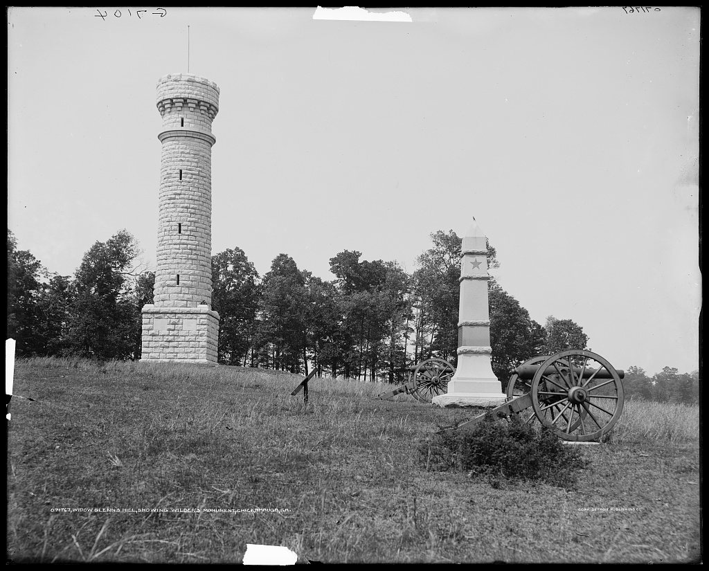 Widow Glenn's Hill, showing Wilder's Monument, Chickamauga, Georgia