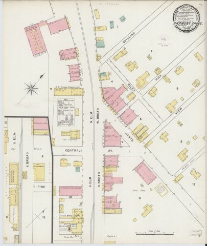 Sanborn Fire Insurance Map from Harmony Grove, Jackson County, Georgia. LOC sanborn01447 001