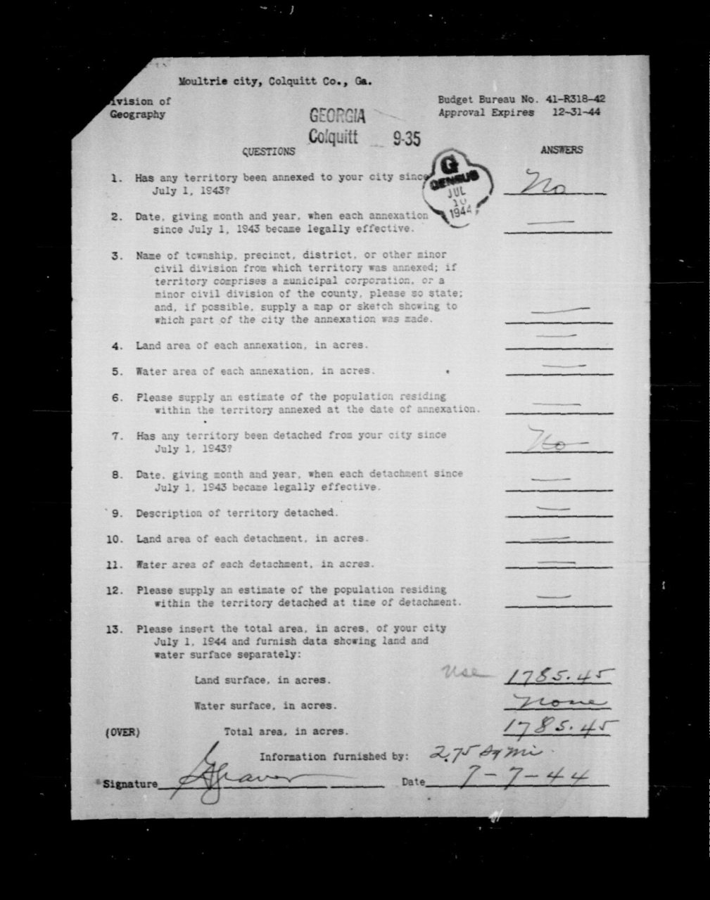 Florida [Sarasota County (part) - Washington County] -- Georgia [Appling County - Effingham County (part)]