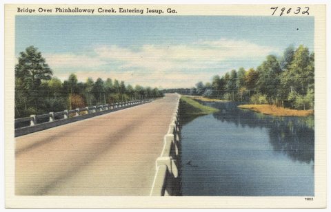 Bridge over Phinholloway Creek, entering Jesup, Ga