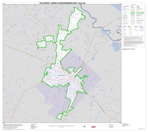 2010 Census Urban Cluster Reference Map for
