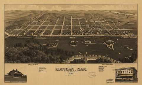 Bird's eye view of Mandan, Dak., county seat of Morton Co. 1883