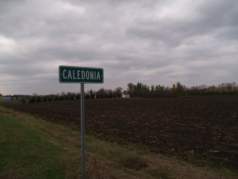 Caledonia, North Dakota sign