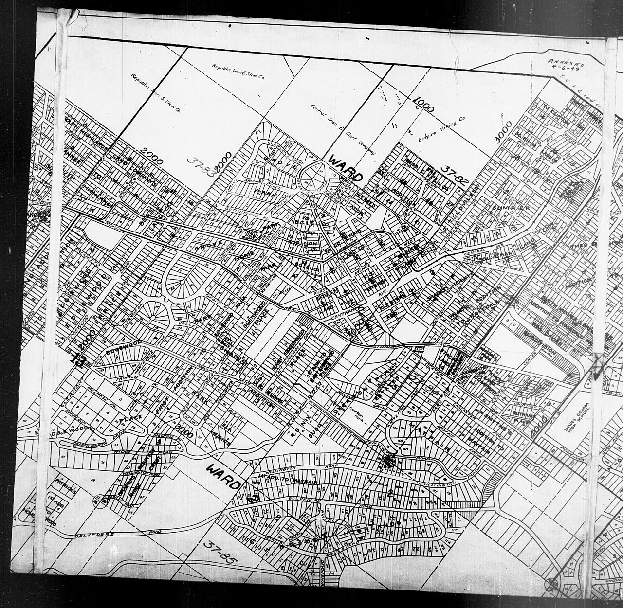 1940 Census Enumeration District Maps - Alabama - Jefferson County - Homewood - ED 37-82, ED 37-83, ED 37-84, ED 37-85,…
