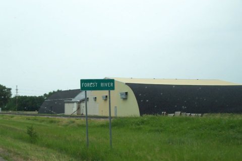 Forest River, North Dakota sign