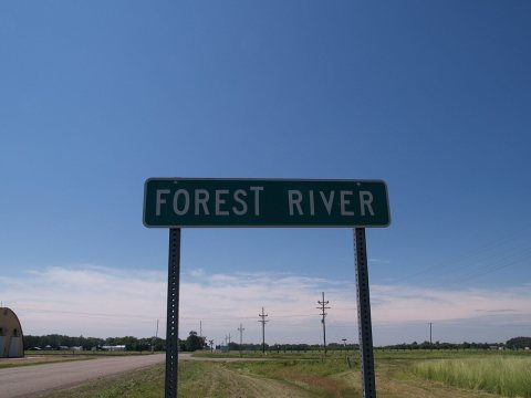 Forest River, North Dakota sign 3