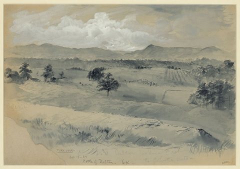 Dalton looking East to Cohutta Mts