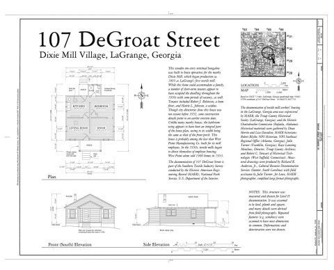 HAER GA,143-LAGR,23- (sheet 1 of 1) - 107 DeGroat Street (House), 107 DeGroat Street, La Grange, Troup County, GA