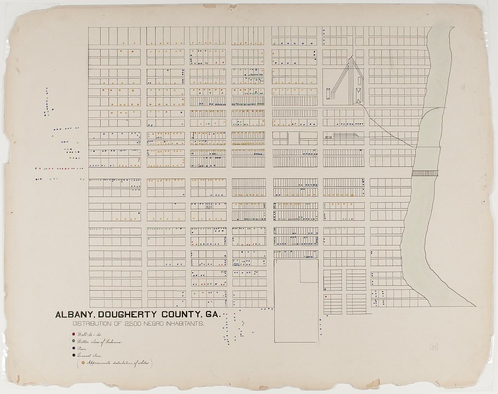 [The Georgia Negro] Albany, Dougherty County, Ga. Distribution of 2,500 Negro inhabitants