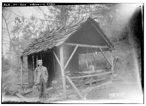 VIEW OF SHOP (TOWARDS N. W.) - McCaleb-Hollingsworth Mill, Mill Creek, Fayette, Fayette County, AL HABS ALA,29-HER,1-4