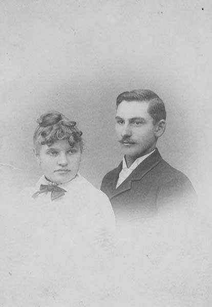 Portrait of woman and man, Kendrick, Idaho, c. 1870s-1900s