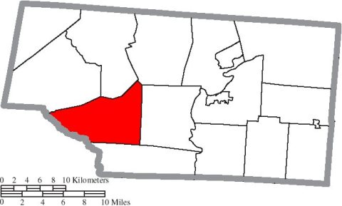 Map of Pike County Ohio Highlighting Sunfish Township