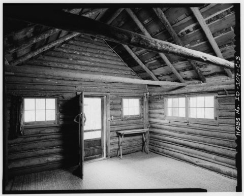 Cabin 3, interior view facing northeast. - Peavy Cabins, Cabin 3, Block A, Lot 1