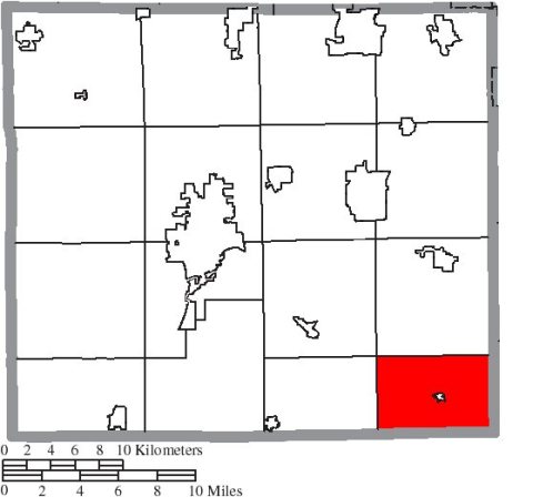 Map of Wayne County Ohio Highlighting Paint Township
