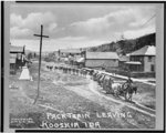Pack train leaving Kooskia, Idaho