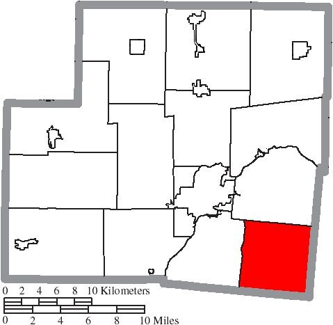 Map of Shelby County Ohio Highlighting Green Township
