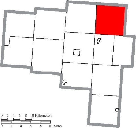 Map of Vinton County Ohio Highlighting Brown Township