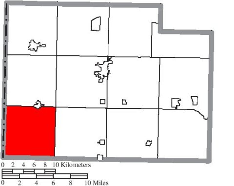 Map of Paulding County Ohio Highlighting Benton Township