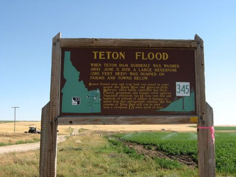 Teton Flood, Idaho Historical Marker 345