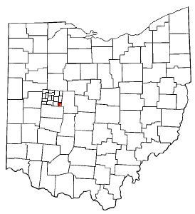 Map of OH highlighting Zane Twp in Logan Co
