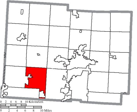 Map of Licking County Ohio Highlighting Harrison Township