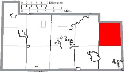 Map of Sandusky County Ohio Highlighting Townsend Township