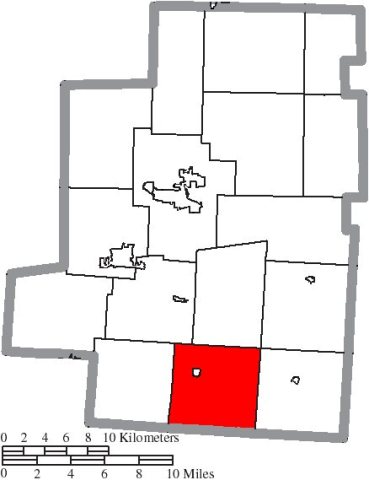 Map of Morrow County Ohio Highlighting Bennington Township