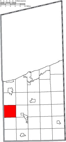 Map of Ashtabula County Ohio Highlighting Trumbull Township