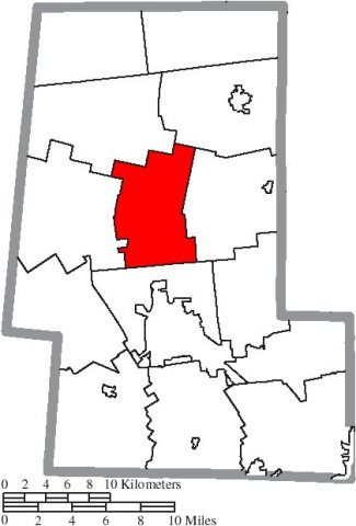 Map of Union County Ohio Highlighting Taylor Township
