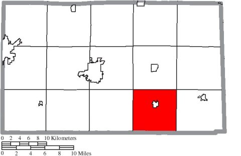 Map of Seneca County Ohio Highlighting Bloom Township