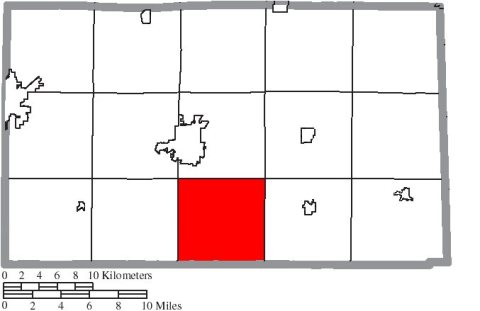 Map of Seneca County Ohio Highlighting Eden Township