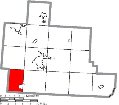 Map of Athens County Ohio Highlighting Lee Township