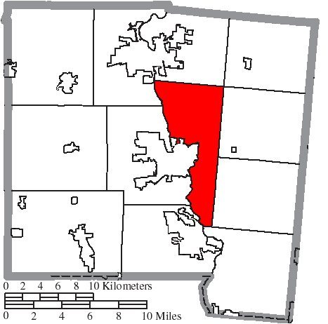Map of Miami County Ohio Highlighting Staunton Township