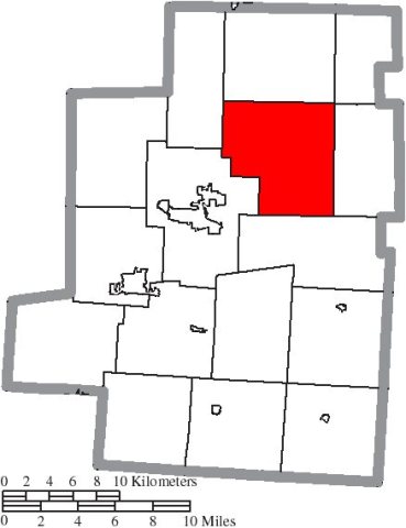 Map of Morrow County Ohio Highlighting Congress Township