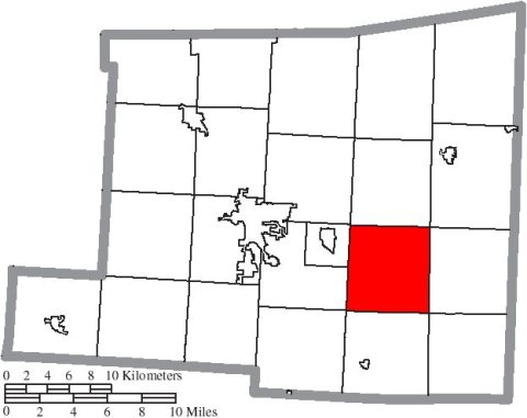 Map of Knox County Ohio Highlighting Harrison Township