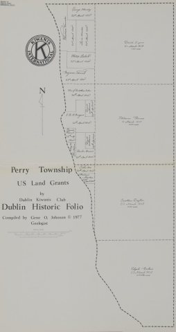 1800 map of Perry Township showing the original U.S. Land Grants