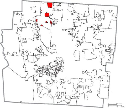 Map of Franklin County Ohio Highlighting Perry Township